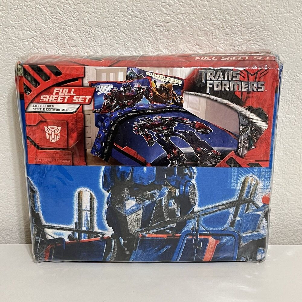 Transformers Optimus Prime Full Sheet Set & 2 Standard Pillowcases 2007 NEW